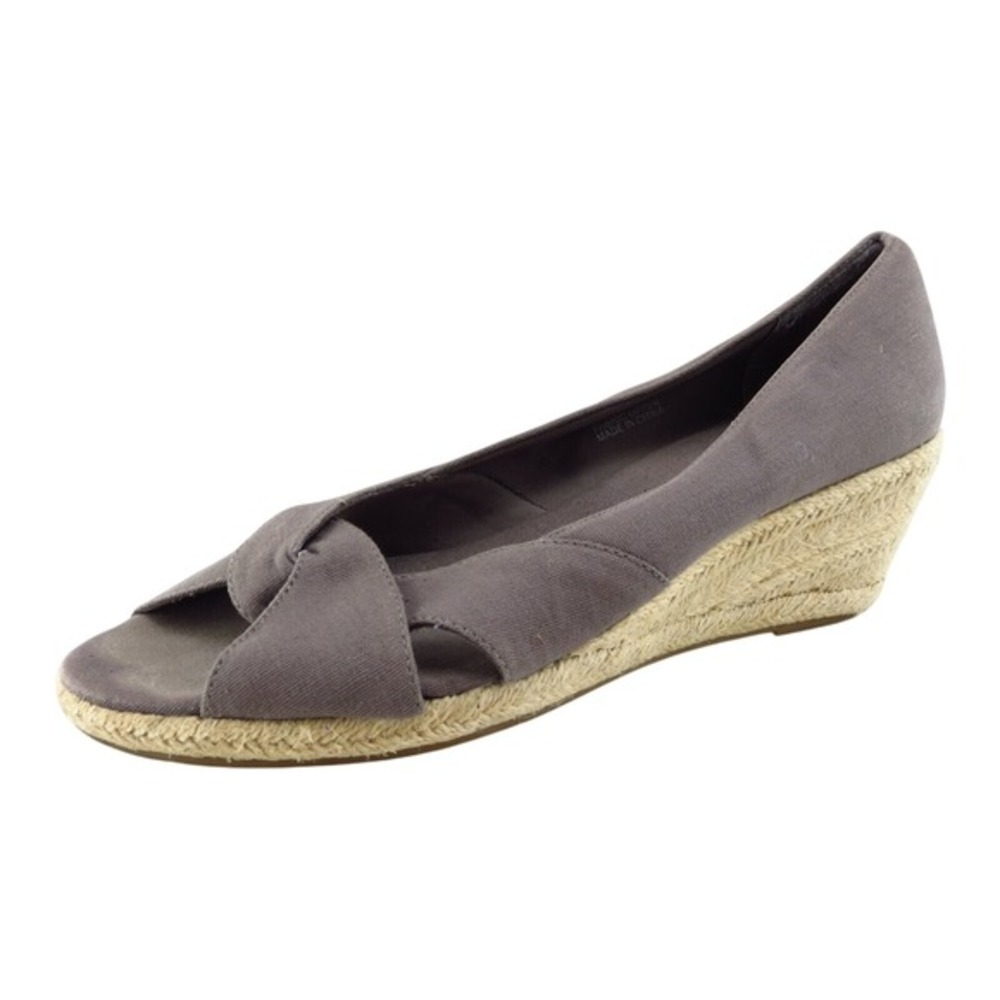 GNW Women's 10M Brown Fabric Wedge Slip On Casual Shoes Sandra